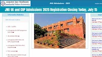 JNU UG and COP Admissions 2025 Registration Closing Today, July 15, Apply at jnuee.jnu.ac.in