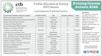 Evening Classes Available with Donegal ETB this Autumn