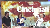 Bob and Sheila try to toss dough ahead of Cincinnati Magazine's Slice Night fundraiser