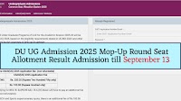 DU UG 2025 Mop-Up Round Seat Allotment Result on September 13: Check Revised Schedule, Important Details Here