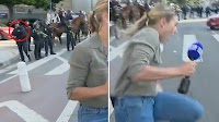 Unbelievable video shows Aussie reporter shot in the leg by police during LA unrest