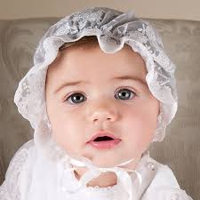 Infant Girl Sheer Bonnet - Melissa Christening/Baptism Collection - Adorable Gowns &amp; Bonnets mouse over image for quick zoom - ME11-2