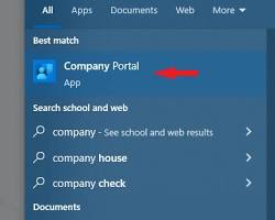 Image of Company Portal app on Windows Start menu