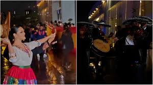 La locura en la llegada de la selección española a Puebla entre mariachis, bailes, seguridad y cientos de personas