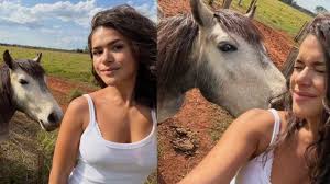 Maisa abre álbum de fotos no campo: "Essa que é Hannah Montana?"