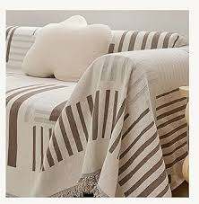 Amazon.com: Homxi 2 Cushion Couch Slipcover,71" W x 110" L,Cover Sofa Universal Line Striped Chenille Couch Cover Blanket Brown Universal Sofa Cover : Home & Kitchen