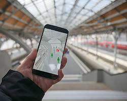 Image of person tracking location on a smartphone