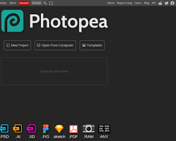 Image of Photopea AI Image Editing website