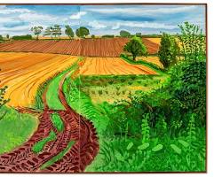 David Hockney landscape painting, AI로 생성