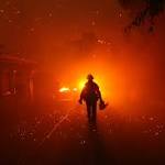 California wildfires rage, north south,