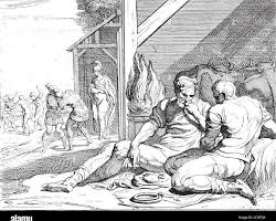 Image of Odyssey Book 14 classical art Odysseus Eumaeus swineherd hut