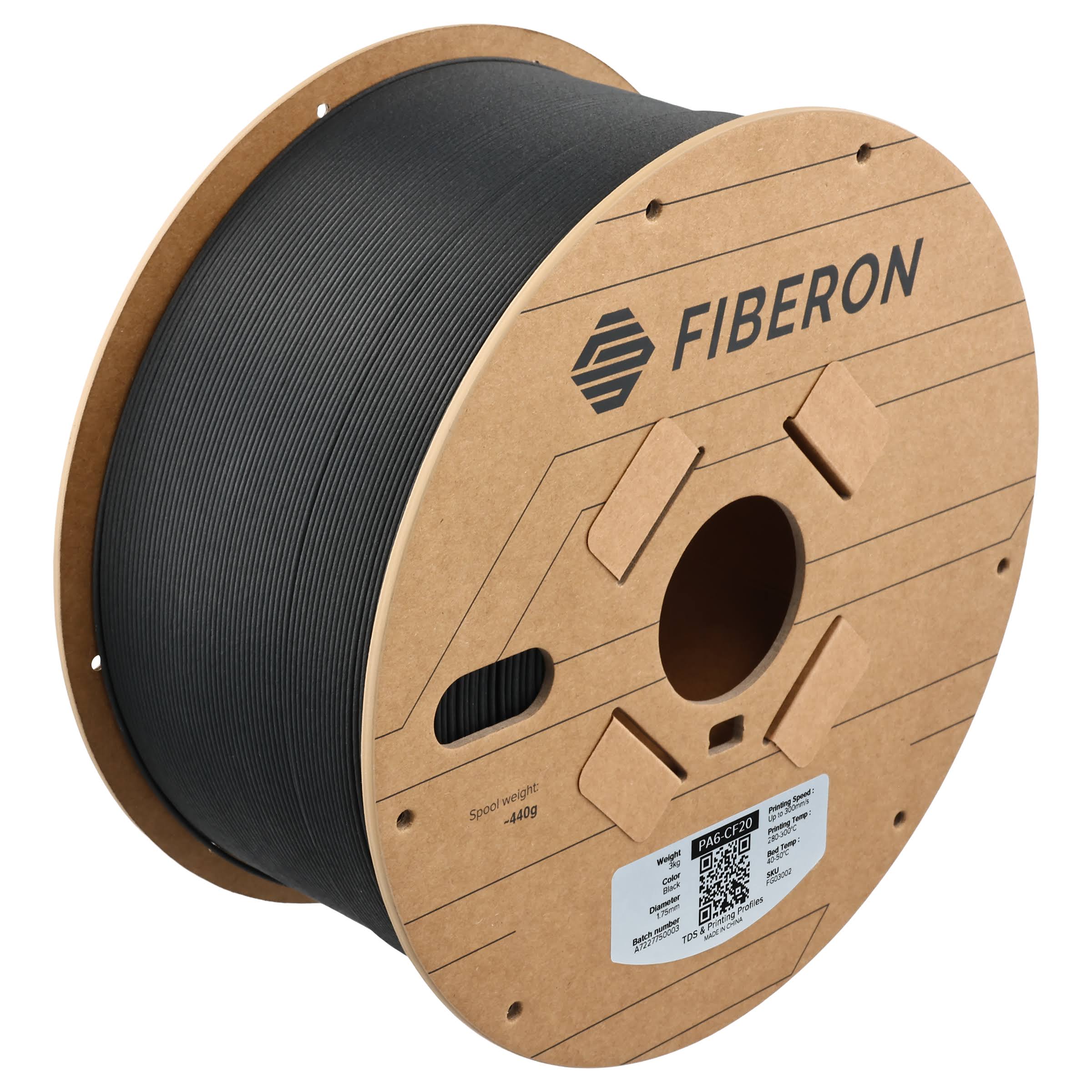 Fiberon PA6-CF20 (Formerly PolyMide PA6-CF) - 1.75mm (New Packaging) / 3kg / Black
