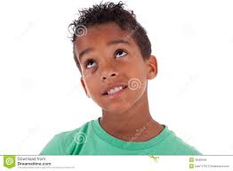 Portrait of a cute african american little boy looking up, isolated on white background. MR: YES; PR: NO - portrait-cute-african-american-little-boy-looking-up-28385308