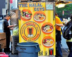 Image of Halal cart in New York City