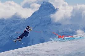 Skier in a high speed turn