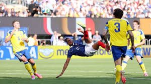 See the France bicycle kick that almost became World Cup's best goal