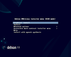 Image of Debian Stable installation screen