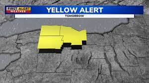First Alert Weather: Cloudy rest of today, Yellow Alert for localized flash flood threat tomorrow