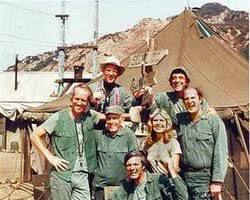 M*A*S*H TV series 1972 Alan Alda as Hawkeye Pierce Wayne Rogers McLean Stevenson Loretta Swit Jamie Farr 4077th Mobile Army Surgical Hospital television stills CBS show, AI generated