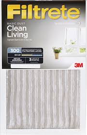 Filtrete 20x25x1, AC Furnace Air Filter, MPR 300, Clean Living Basic Dust, 6-Pack (exact dimensions 19.69 x 24.69 x 0.81) (B07FNXPGLG)