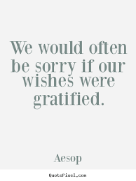 Aesop poster quotes - We would often be sorry if our wishes were ... via Relatably.com