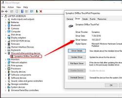 Updating touchpad drivers in Windows 10