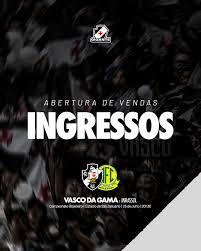 Informações sobre ingressos para Vasco x Mirassol