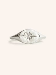 Diamond Starburst Signet Ring – A Gilded Leaf