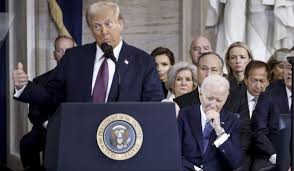 Joe who? Trump’s mission to erase all traces of the Biden presidency