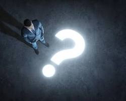 Immagine di Grande punto interrogativo luminoso