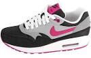 Pink and black air max 1