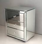 Mirrored glass bedside tables