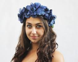 Headdress, Blue Flower Crown, Fashion &middot; Blue Velvet Flower Crown - Blue Rose Crown. Headdress, Blue Flower Crown, Fashion, Blue Valentine, Blue Roses. - il_340x270.384355863_g148