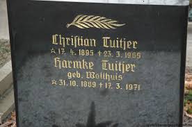 Grab von Christian Tuitjer (17.04.1895-23.03.1969), Friedhof Bunde ...