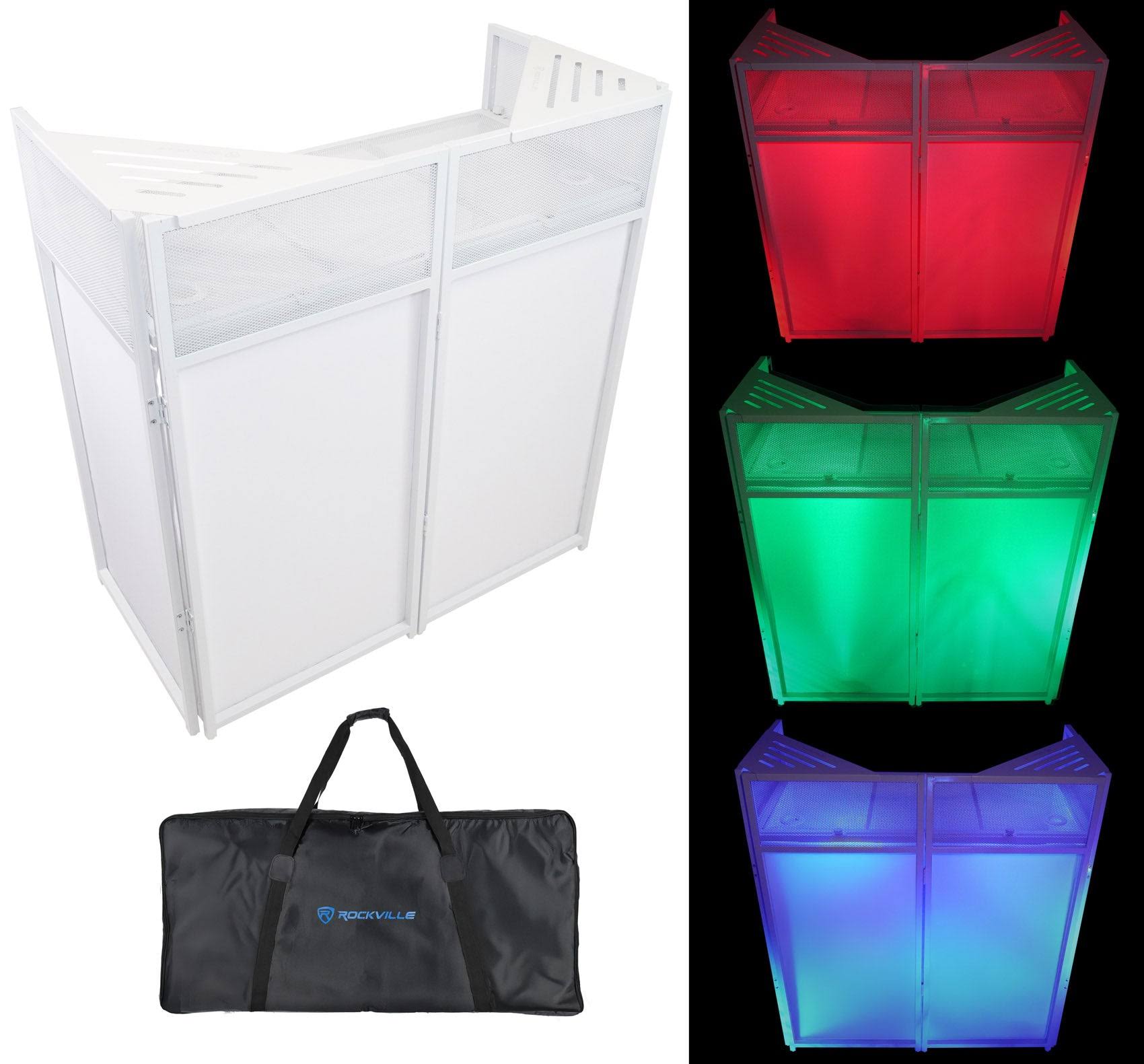 Rockville rockbooth DJ Event Booth Table+Travel Bag+Scrims