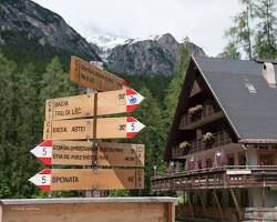 Image of traditional Ladin village in the Dolomites