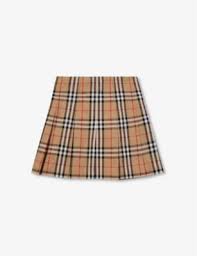 BURBERRY - Gabrielle checked pleated cotton skirt 4-14 years | Selfridges.com