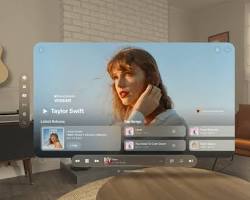 Image of Apple Vision Pro user attending a virtual concert