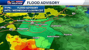 Flood Advisory in Effect for New Orleans and Baton Rouge Areas