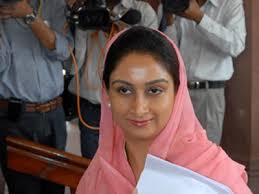 New Delhi: Harsimrat Kaur Badal today expressed her gratitude to the people of Punjab, as she took charge of the Ministry for Food Processing. - harsimrat-kaur-badal