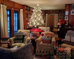 Image of Christmas living room in USA