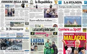 Trend Google: prime pagine quotidiani oggi