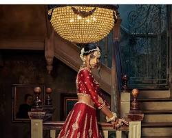 Image of Modern royal red lehenga