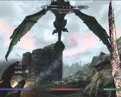 Imagem de Skyrim dragon battle