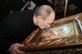 Image result for PUTIN KISSES IMAGE OF VIRGIN MARY