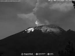 Monitoreo del volcán Popocatépetl, hoy 28 de abril de 2026