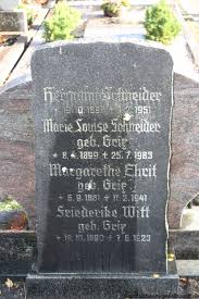 Grab von Friederike Witt (geb. Grix) (19.10.1890-07.06.1923 ...