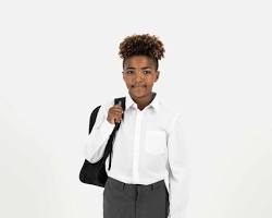 boy wearing Jet school trousers