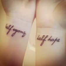 Jane Austen Persuasion quote tattoo &quot;half agony, half hope ... via Relatably.com
