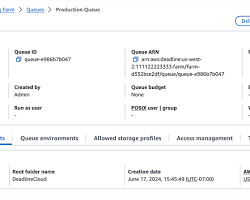 Image of creating a job queue in the AWS Deadline console